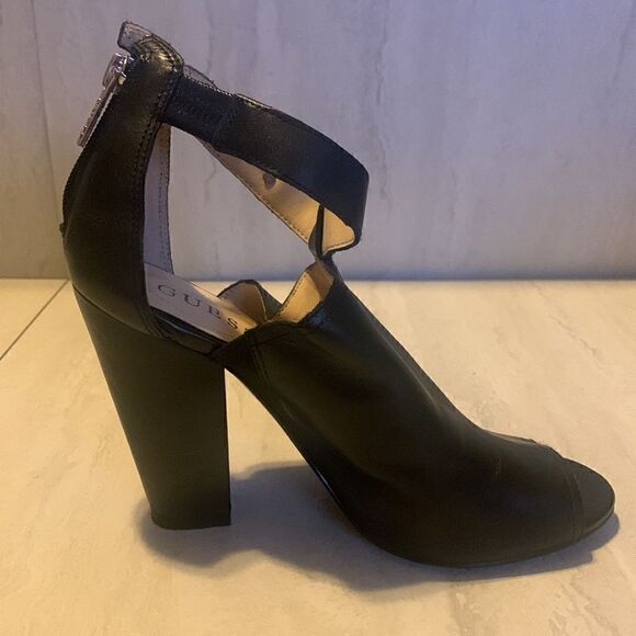 Guess Women's Black Platform Peep Toe High Heels Ankle Boots/Sandals , like new - Picture 9 of 15